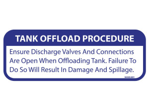 Keco PumpOut Systems Tank Offload Procedure - Decal